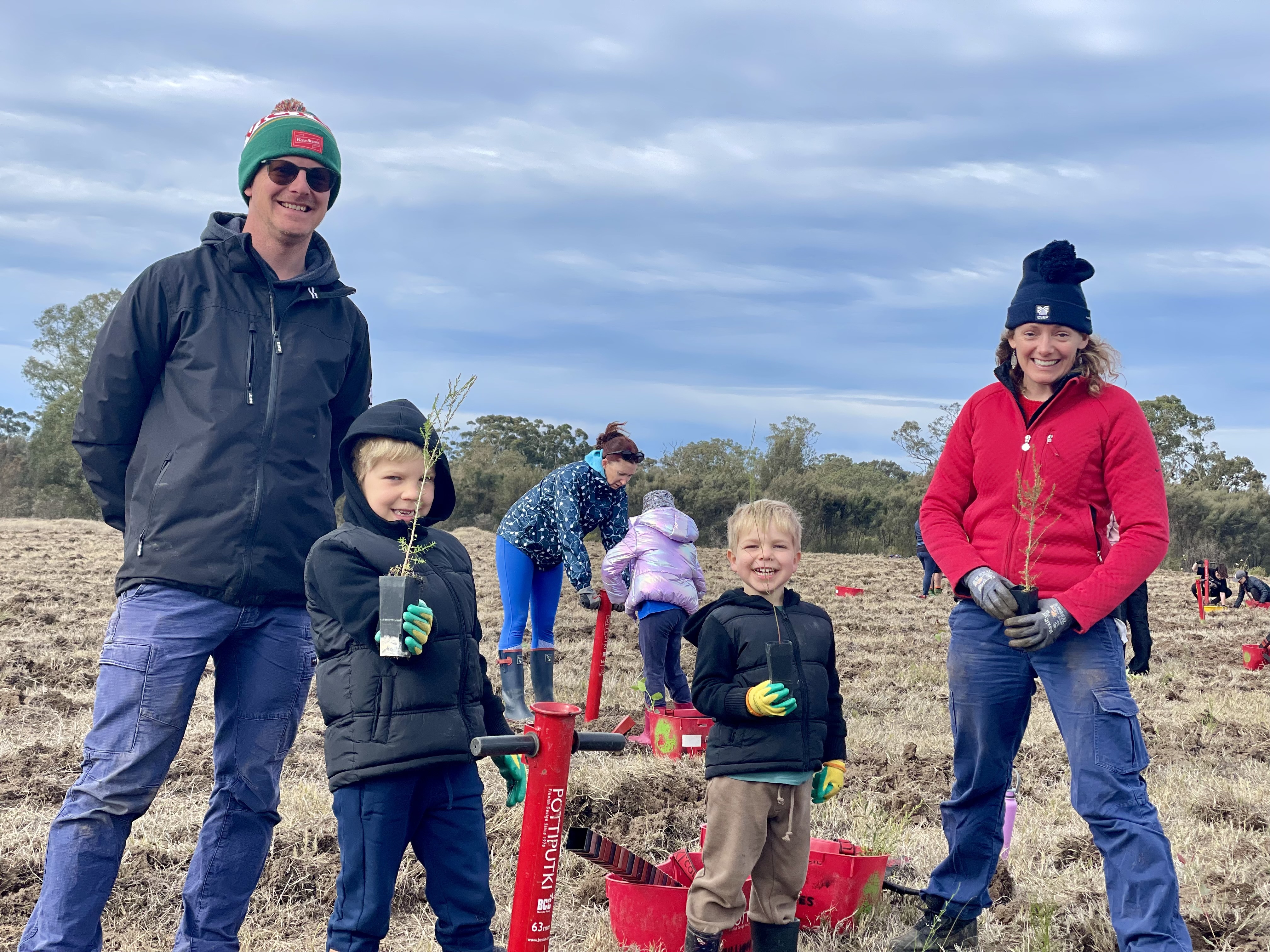 Tree planting family