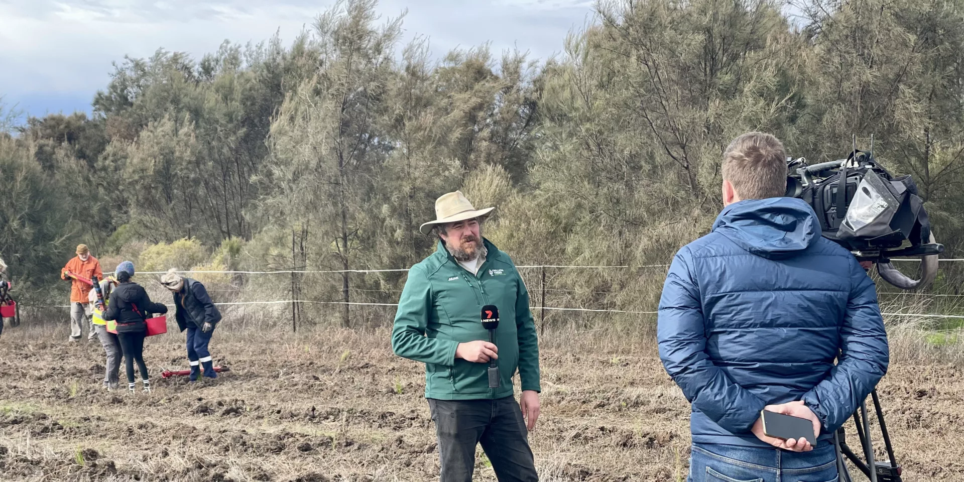 Julian and Channel 7 news interview