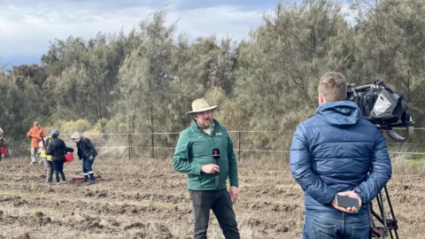 Julian and Channel 7 news interview