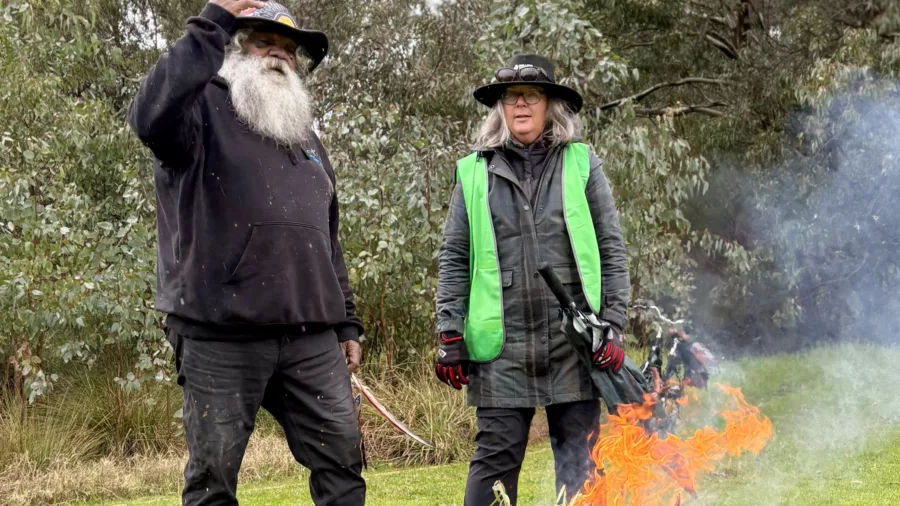 Smoking ceremony with Herbert Bropho