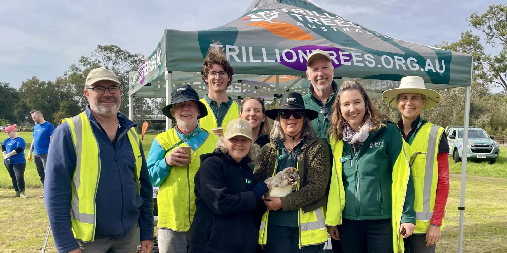 Volunteers and staff at community planting day