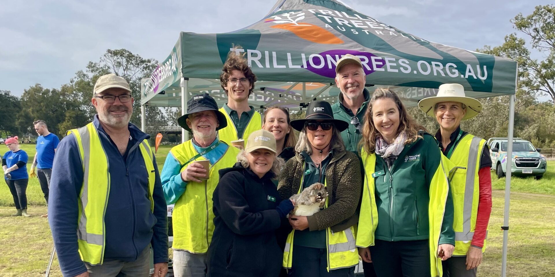Volunteers and staff at community planting day